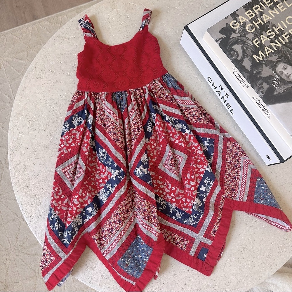 Blueberi Blvd Bandana‎ Hankerchief Hem Sundress Festive 4th of July 4T